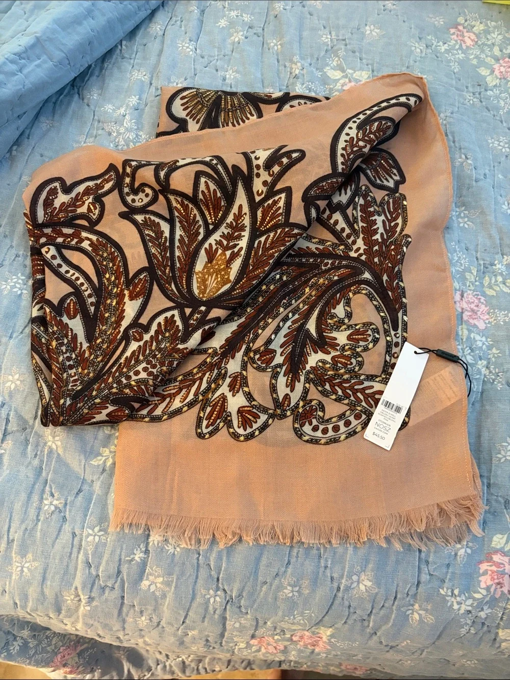 Chico’s Pink Paisley Print Lightweight Scarf
